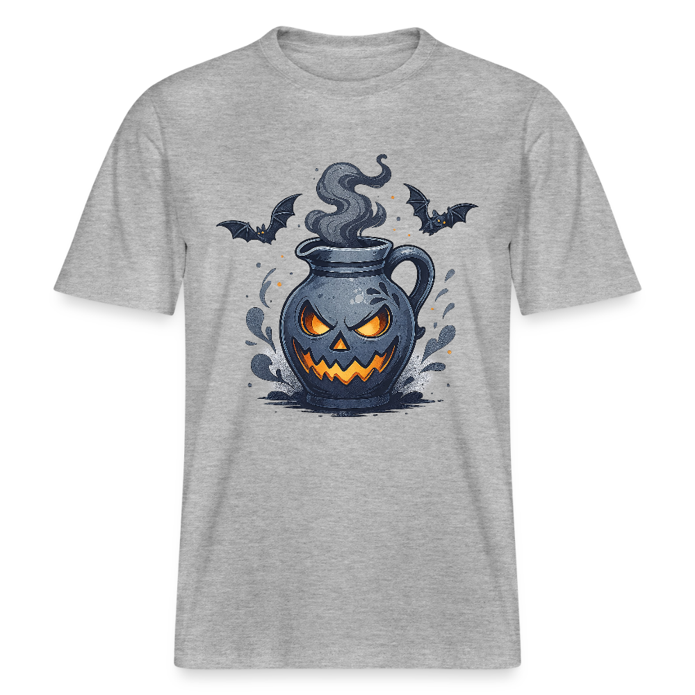 Hessisch Halloween Bembel - Unisex Relaxed Fit Bio-T-Shirt - Grau meliert