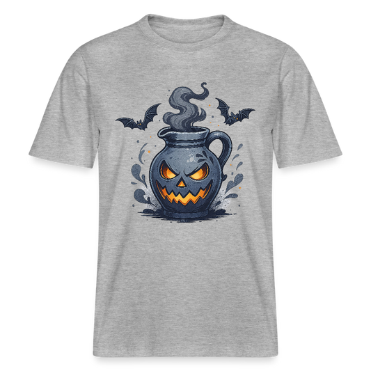 Hessisch Halloween Bembel - Unisex Relaxed Fit Bio-T-Shirt - Grau meliert