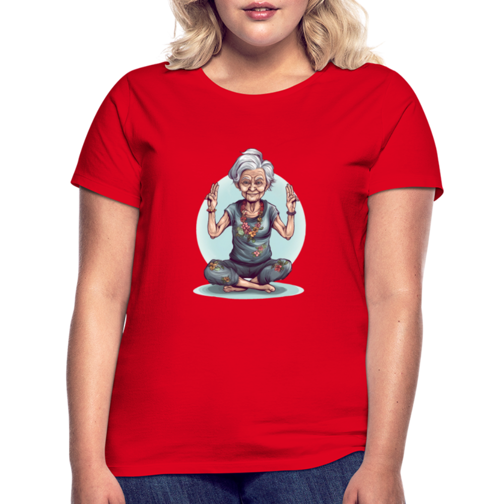 Coole Yoga Oma - Meditation im besten Alter  - Frauen T-Shirt - Rot