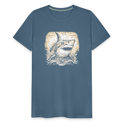 Cooler Retro Hai - Männer Premium T-Shirts - by Artful Alchemist