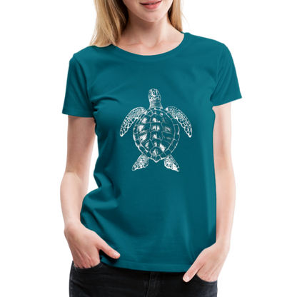 Meeresschildkröte - Monochrom - Frauen Premium T-Shirt - by Artful Alchemist