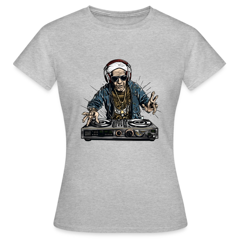 Cooler alter Mann als DJ Hipster mit Kopfhörern - Frauen T-Shirt - Grau meliert