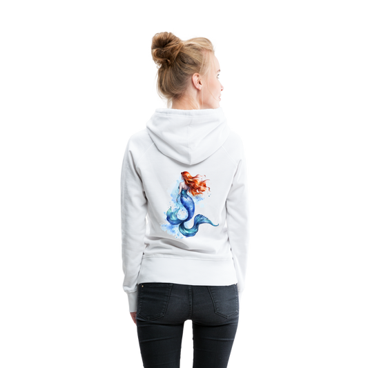 Meerjungfrau als Aquarelle - Frauen Premium Hoodie - Weiß