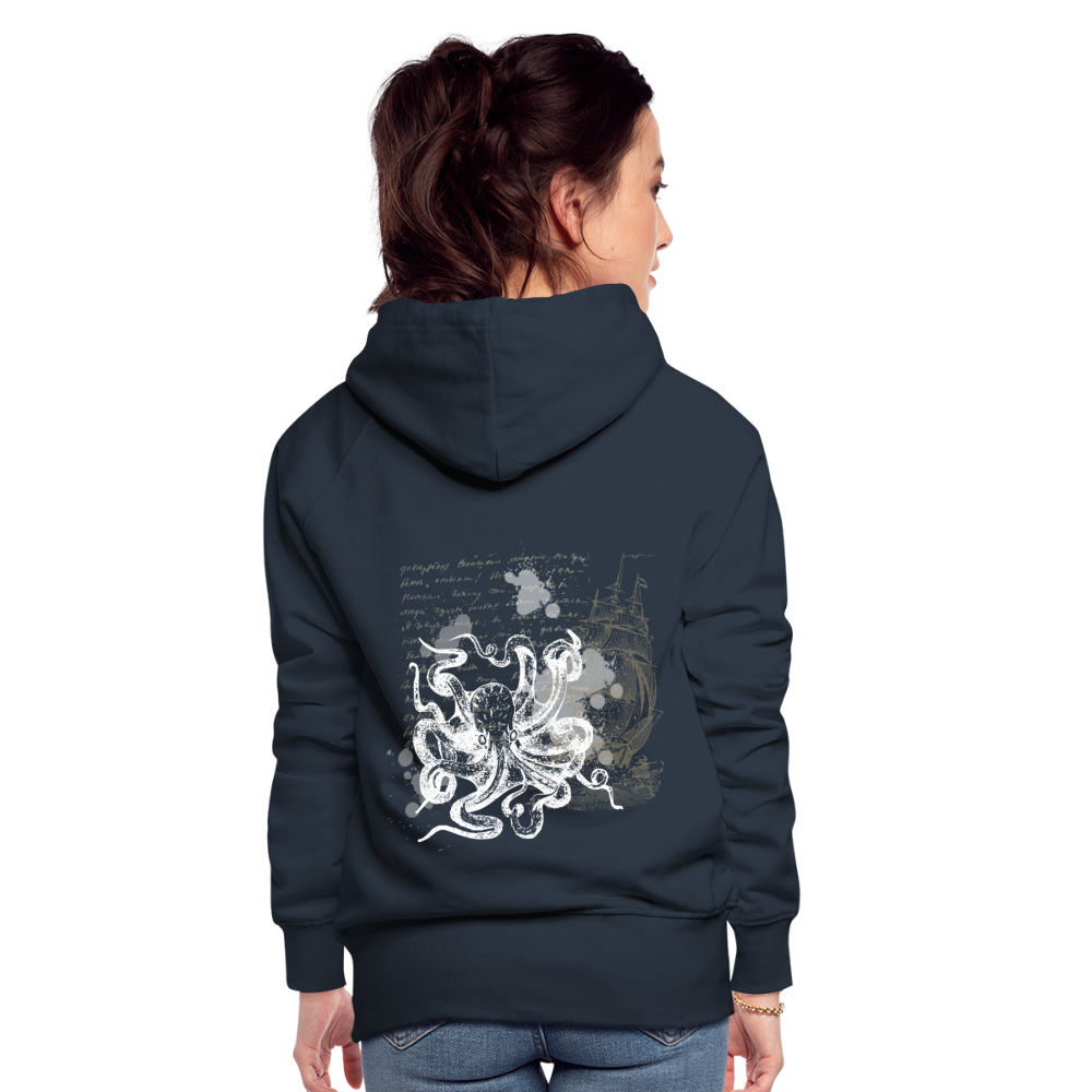 Vintage Steampunk Oktopus Motiv - Frauen Premium Hoodie - Navy