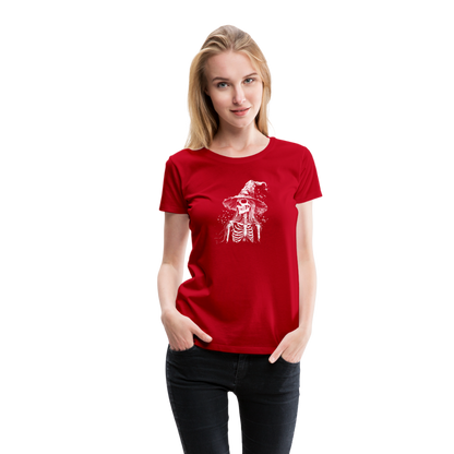 Düstere Skelett Hexe mit Hexenhut - Frauen Premium T-Shirt - by Artful Alchemist