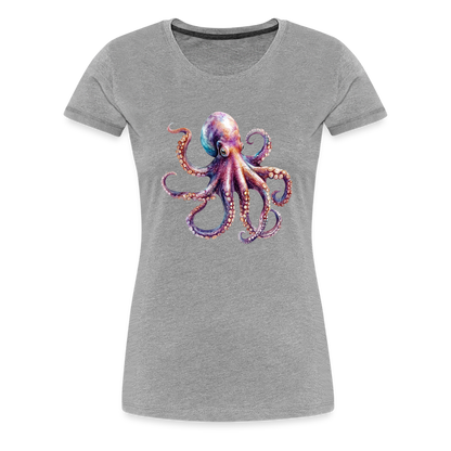 Cooles Wasserfarben Aquarell Oktopus Design - Frauen Premium T-Shirts - by Artful Alchemist