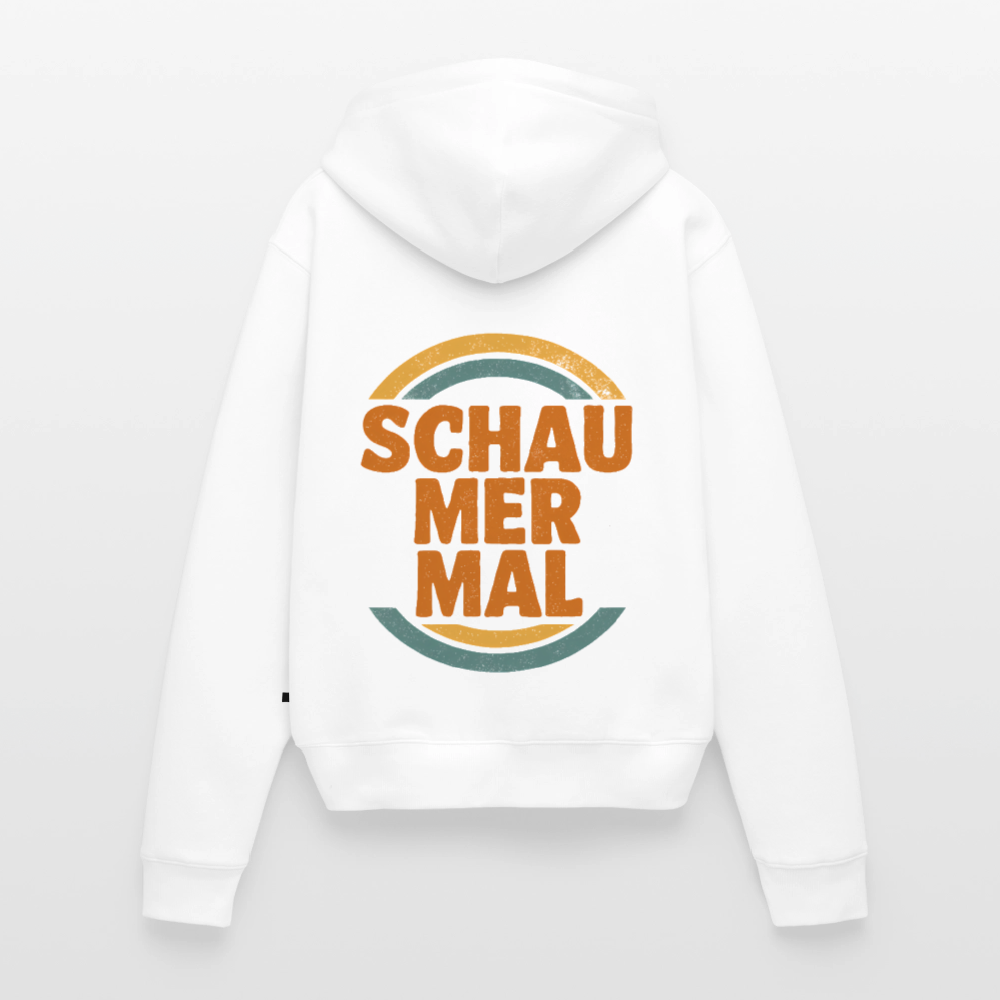 „Schau Mer Mal“ – Retro Look aus Hessen - Frauen Premium Bio Hoodie - Weiß