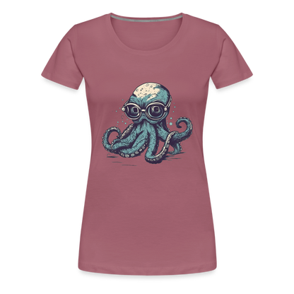 Nerdy Comic Oktopus mit Brille - Frauen Premium T-Shirts - by Artful Alchemist