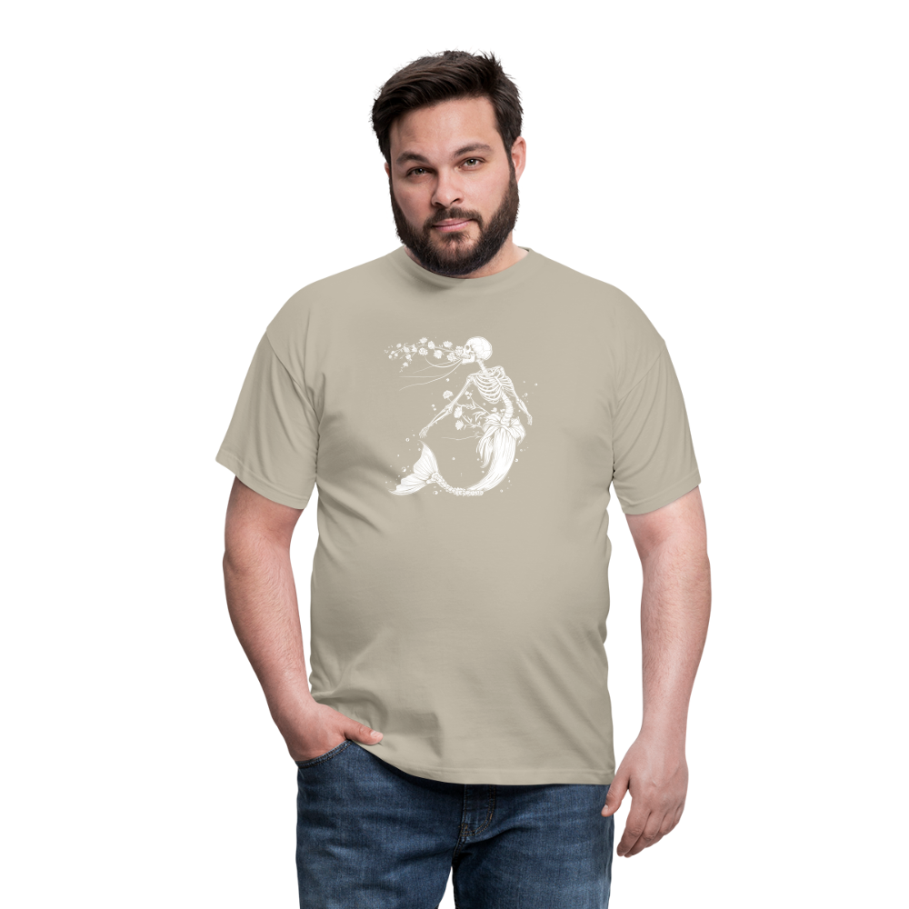 Florale Skelett Meerjungfrau - Männer T-Shirt - Sandbeige