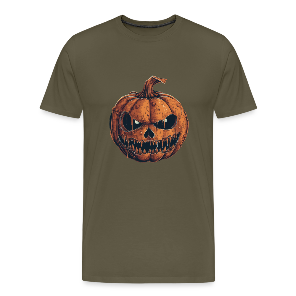 Gruseliger Horror Kürbis -Happy Halloween - Männer Premium T-Shirt - Khaki