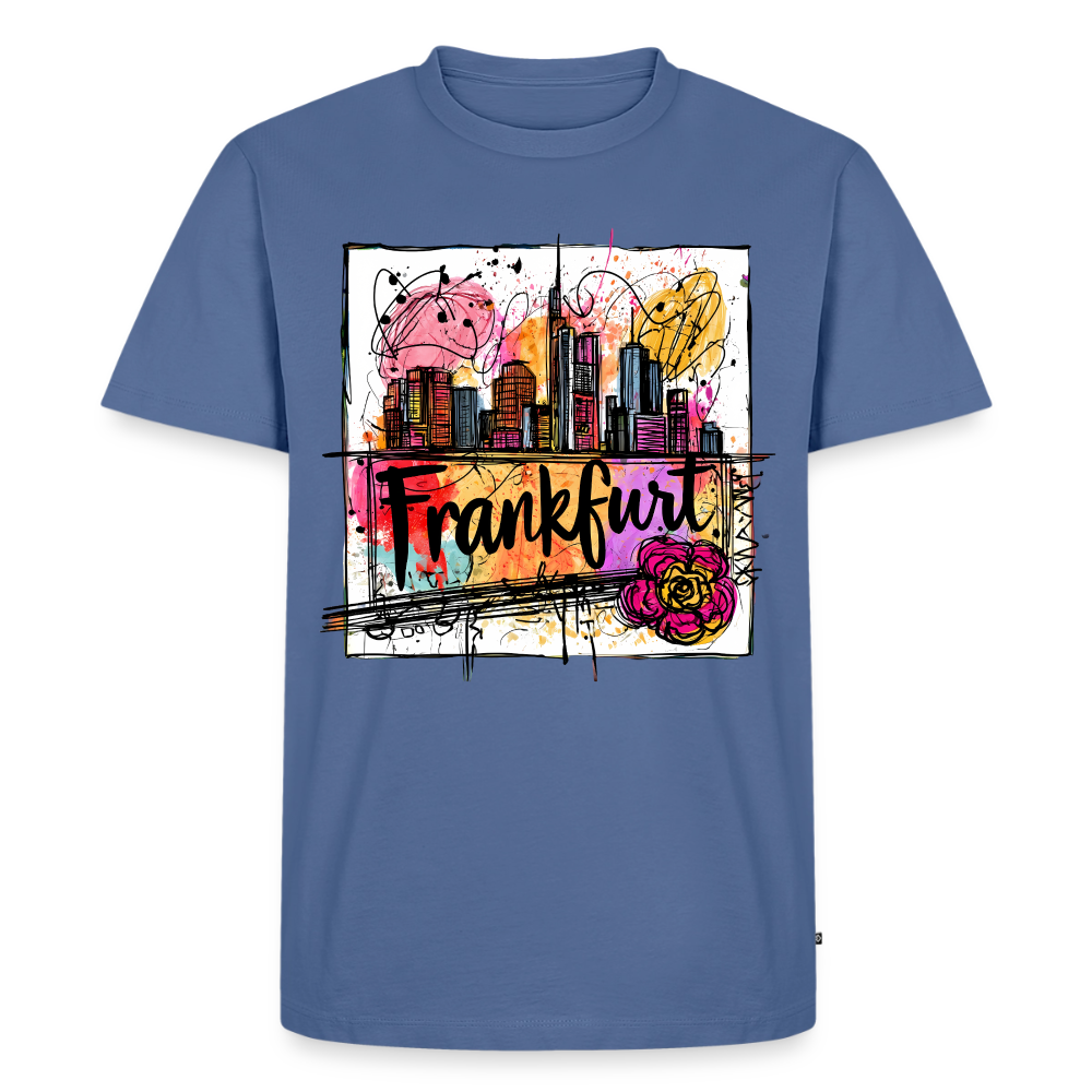 Frankfurt Skyline - Männer Premium T-Shirt - Taubenblau