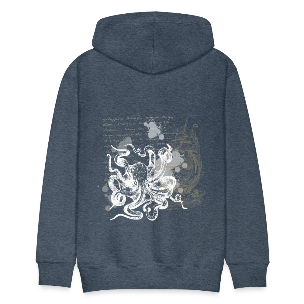 Vintage Steampunk Oktopus Motiv - Männer Premium Hoodie - Jeansblau