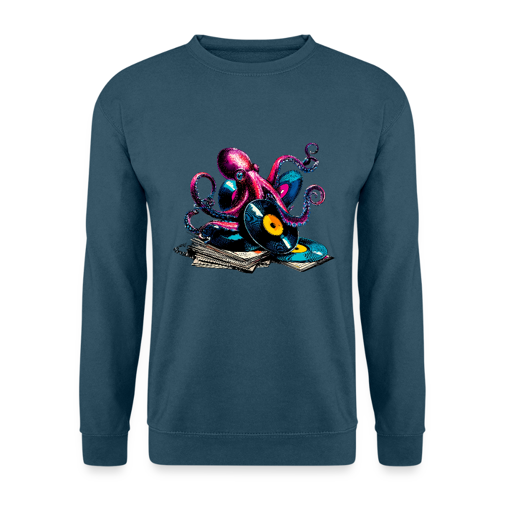 DJ Oktopus – Wenn Tiefsee auf Vinyl trifft - Unisex Pullover - Indigoblau