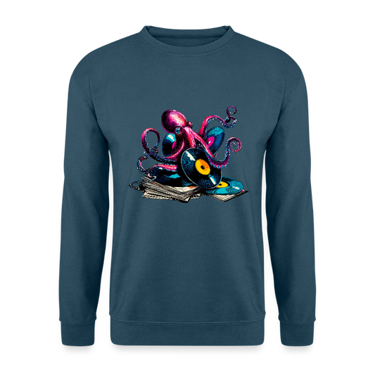 DJ Oktopus – Wenn Tiefsee auf Vinyl trifft - Unisex Pullover - Indigoblau