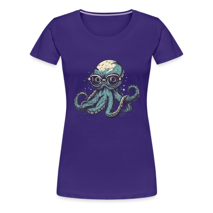 Nerdy Comic Oktopus mit Brille - Frauen Premium T-Shirts - by Artful Alchemist