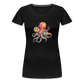 Lustiger Comic Oktopus mit Lollipop - Frauen Premium T-Shirts - Schwarz