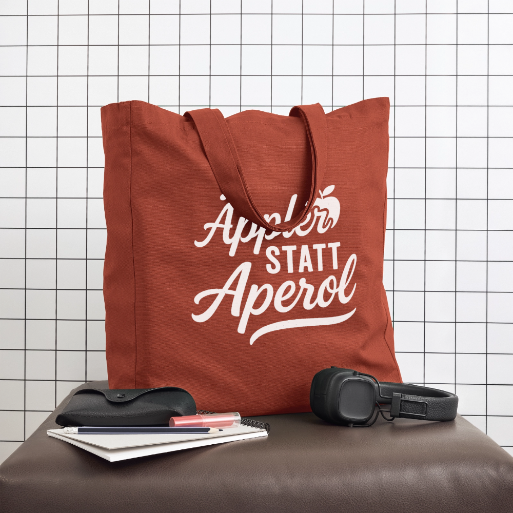 Äppler statt Aperol - Midweight recycelter Stoffbeutel von Stanley/Stella - Terrakotta