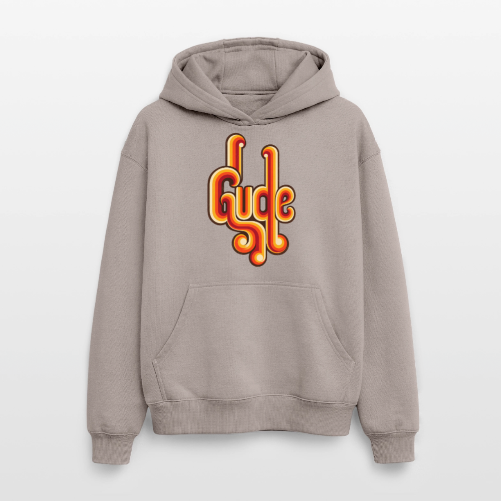 Gude Retro – Oversized Heavyweight Unisex Hoodie - Taupe
