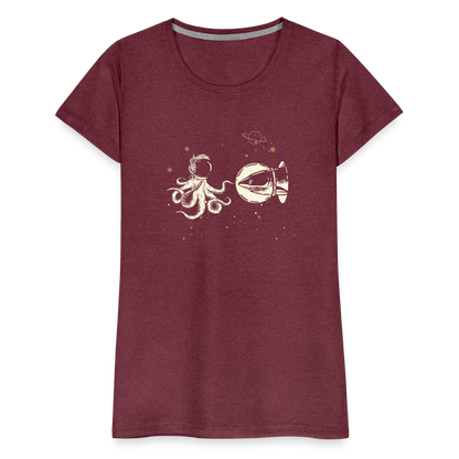 Begegnung zwischen Hai und Oktopus im Weltall - Frauen Premium T-Shirts - by Artful Alchemist