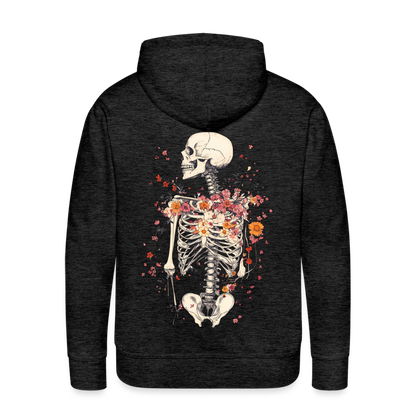 Skelett mit zarten Blumen im Boho Look - Männer Premium Hoodie - by Artful Alchemist