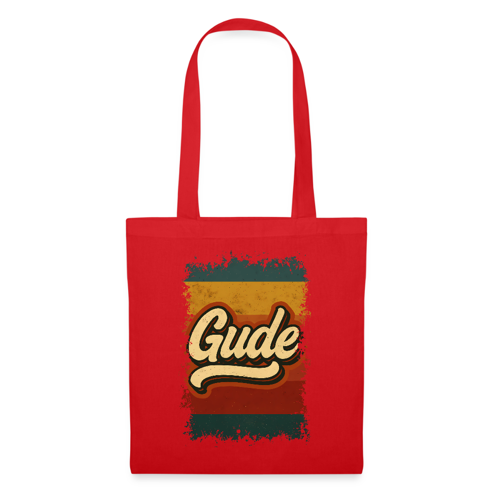 „Gude“ – Retro Look aus Hessen - Stoffbeutel - Rot