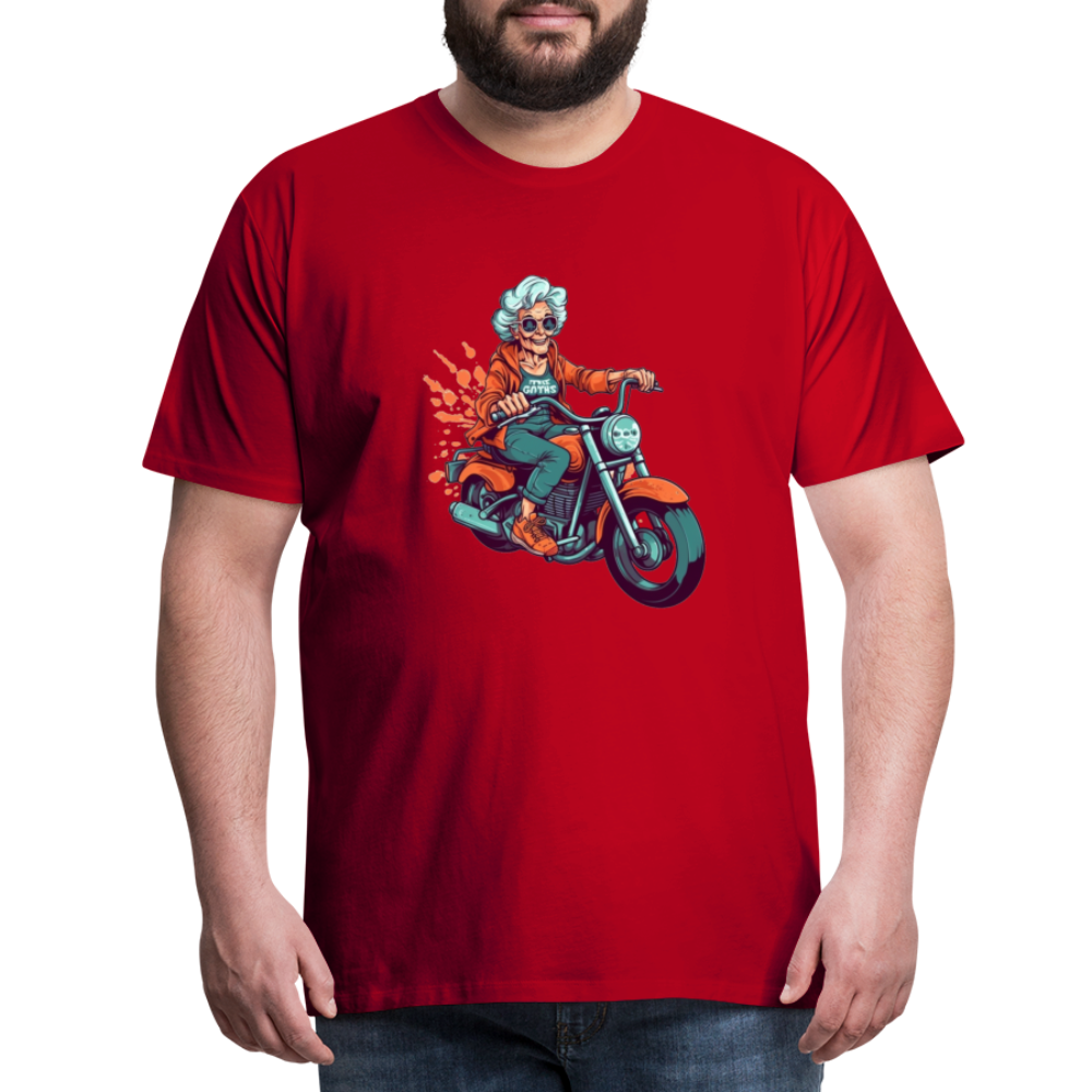 Coole alte Biker Oma - Motorrad Omi  - Männer T-Shirt - Rot