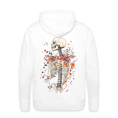 Skelett mit zarten Blumen im Boho Look - Männer Premium Hoodie - by Artful Alchemist