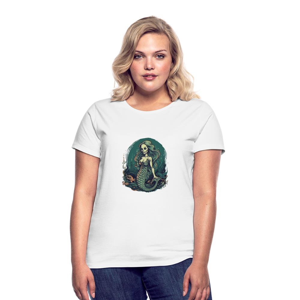 Comic Ghul Zombie Meerjungfrau - Frauen T-Shirt - Weiß