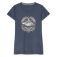 Cooler Hai mit Boho/Tribal Mustern - Frauen Premium T-Shirts - Blau meliert