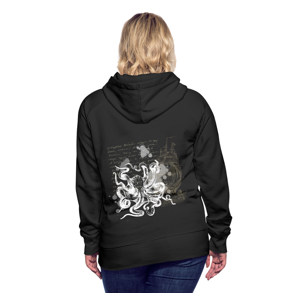 Vintage Steampunk Oktopus Motiv - Frauen Premium Hoodie - Schwarz