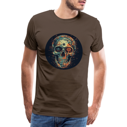 Retro Futuristischer Totenkopf Skull Cyborg- Männer Premium T-Shirt - by Artful Alchemist