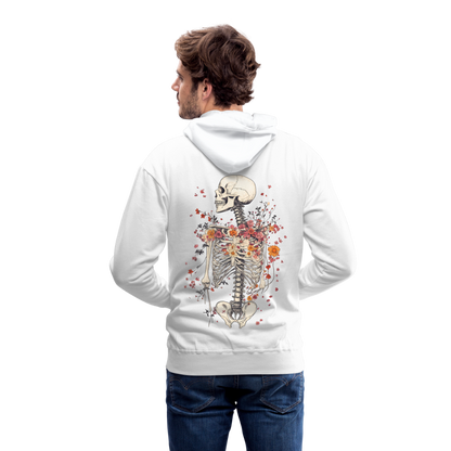Skelett mit zarten Blumen im Boho Look - Männer Premium Hoodie - by Artful Alchemist