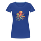 Lustiger Comic Oktopus mit Lollipop - Frauen Premium T-Shirts - Königsblau