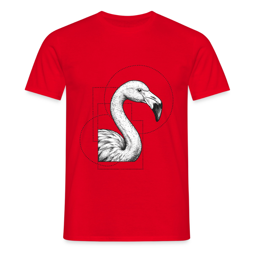 Geometric Grace – Modern Flamingo - Männer T-Shirt - by Artful Alchemist