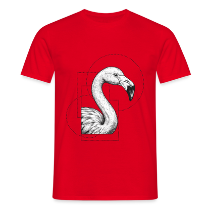 Geometric Grace – Modern Flamingo - Männer T-Shirt - by Artful Alchemist