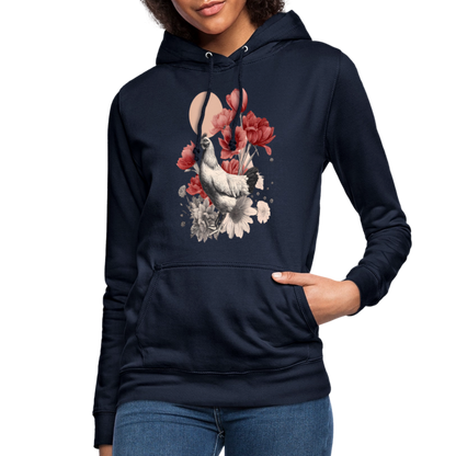 Vintage Boho Blossom Chicken - Frauen Hoodie - by Artful Alchemist