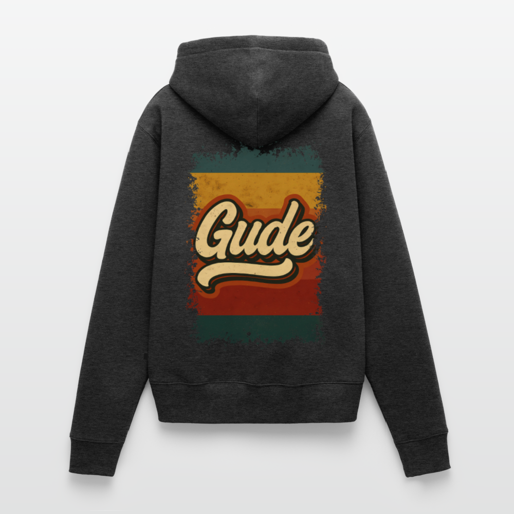 „Gude“ – Retro Look aus Hessen - Frauen Premium Bio Hoodie - Anthrazit meliert