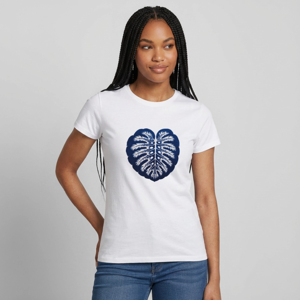 Indigo Monstera - Frauen T-Shirt - by Artful Alchemist