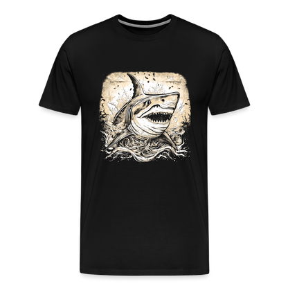 Cooler Retro Hai - Männer Premium T-Shirts - by Artful Alchemist