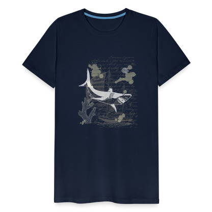 Vintage Steampunk Hai Motiv - Männer Premium T-Shirts - by Artful Alchemist