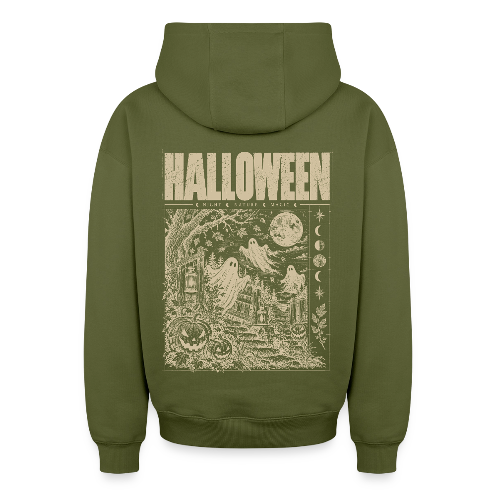 Halloween Night – Oversized Unisex Zip-Hoodie - Khaki