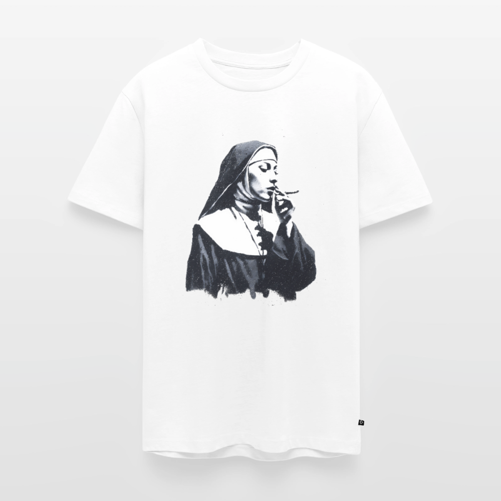 Street Art Nonne rauchend - Männer Premium T-Shirt - by Artful Alchemist
