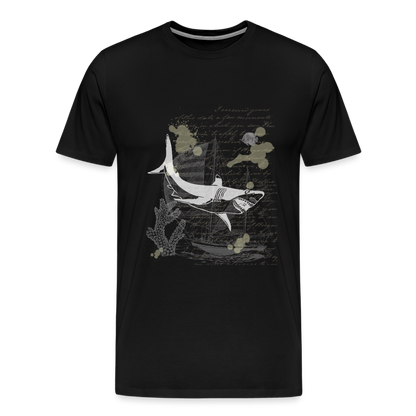 Vintage Steampunk Hai Motiv - Männer Premium T-Shirts - by Artful Alchemist