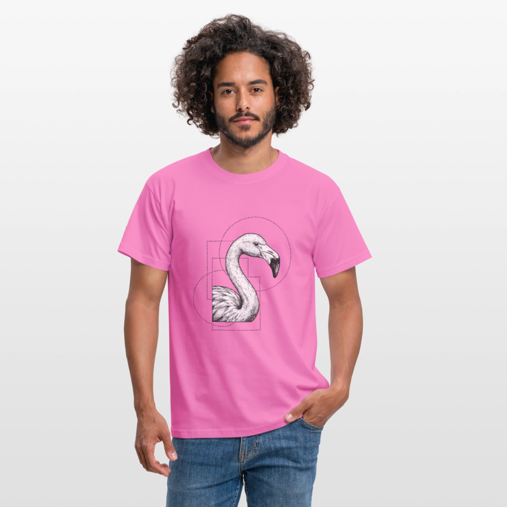 Geometric Grace – Modern Flamingo - Männer T-Shirt - by Artful Alchemist