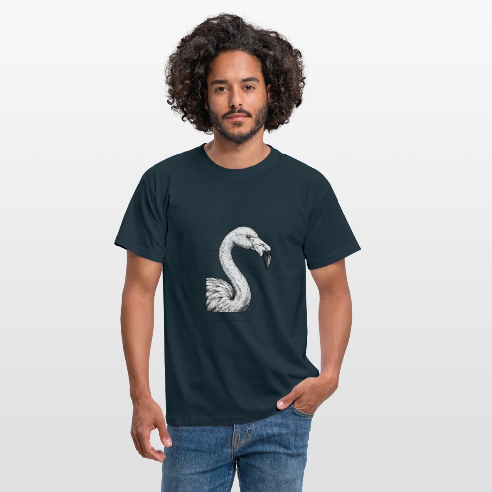 Geometric Grace – Modern Flamingo - Männer T-Shirt - by Artful Alchemist