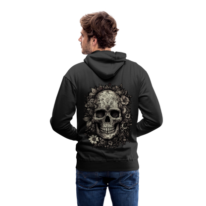 Boho Totenkopf mit Tattoos und Blumen - Männer Premium Hoodie - by Artful Alchemist