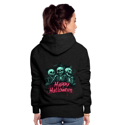 Gruselige Skelette, pink "Happy Halloween" - Frauen Premium Hoodie - by Artful Alchemist