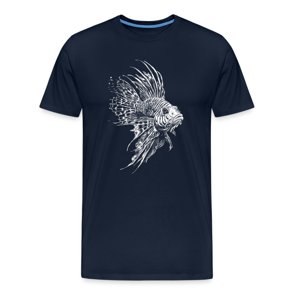 Rotfeuerfisch - Monochrom - Männer Premium T-Shirt - Navy