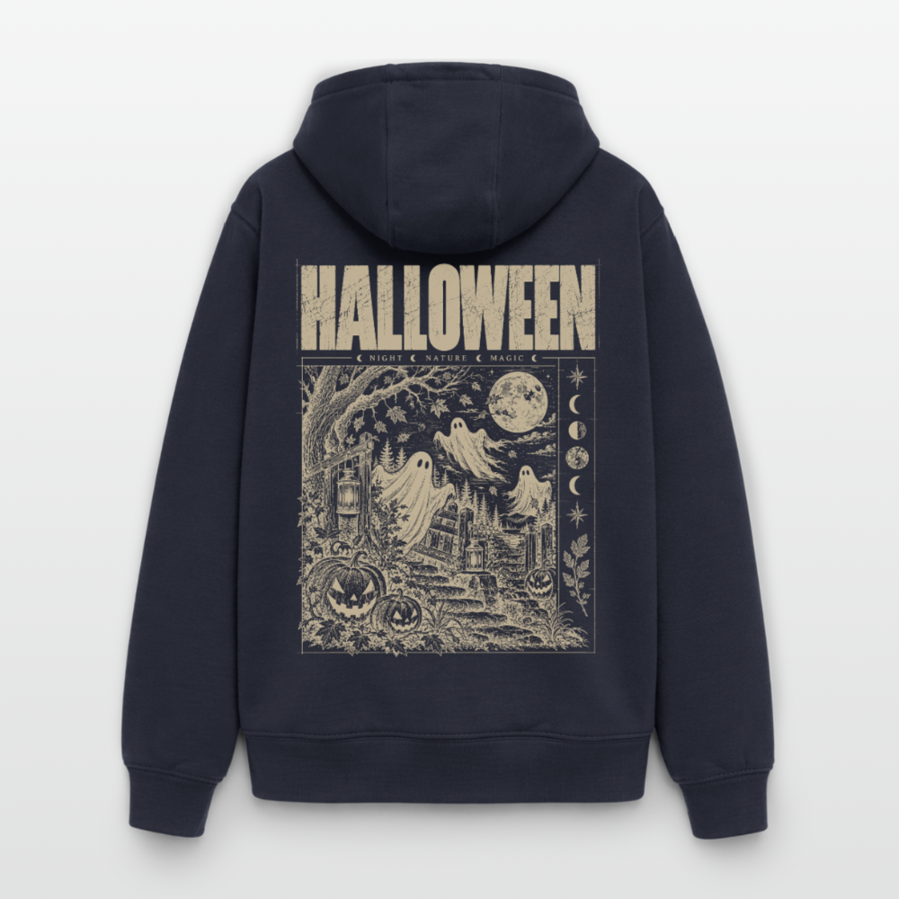 Halloween Night – Oversized Unisex Zip-Hoodie - Navy