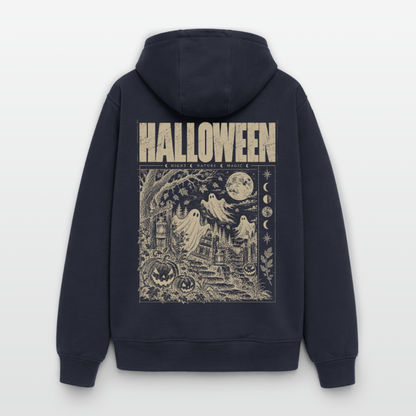 Halloween Night – Oversized Unisex Zip-Hoodie - Navy